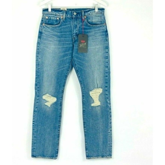 Levi's 502 Taper Distressed Jeans 31x32  NEW Justin Timberlake Fresh‎ Leaves - Picture 1 of 11